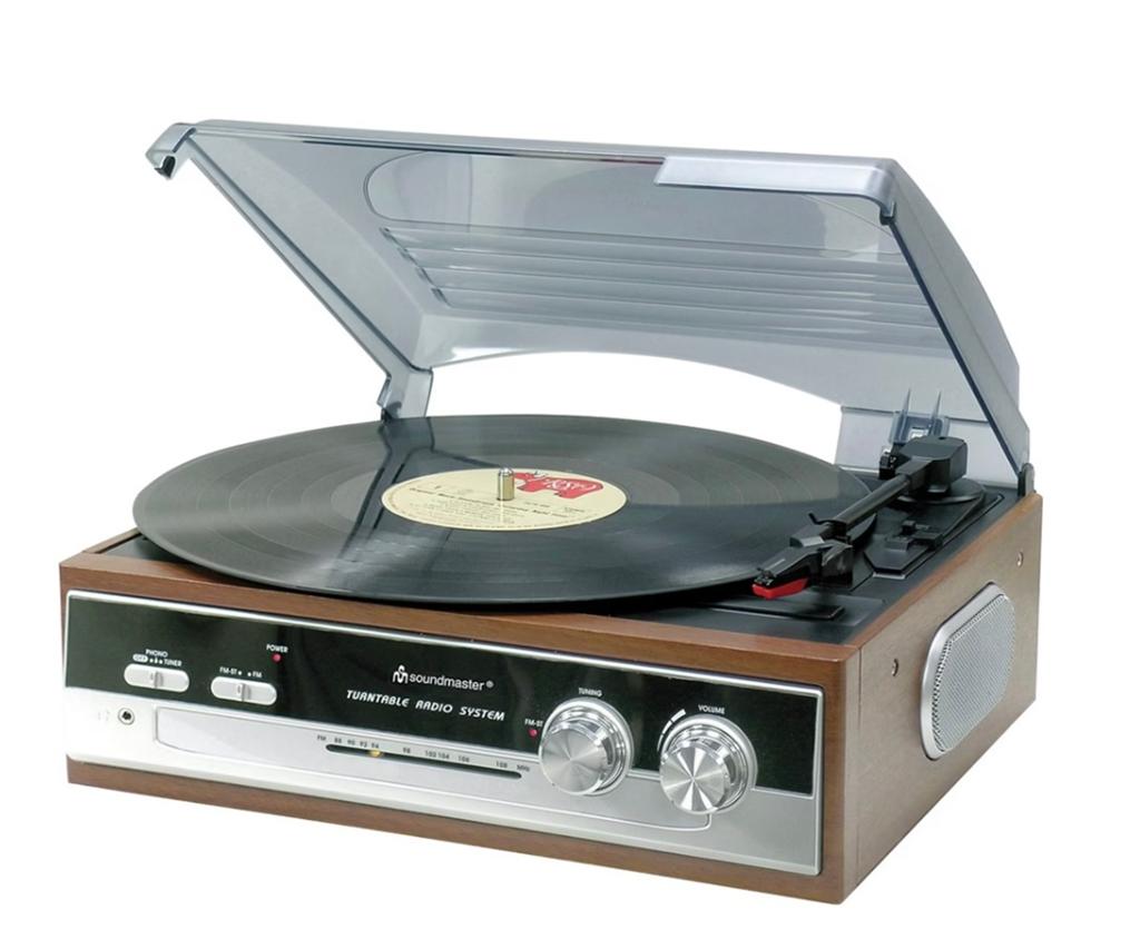 Soundmaster Platenspeler met Radio Systeem - Hout, Audio, Tv en Foto, Platenspelers, Zo goed als nieuw, Platenspeler, Overige merken