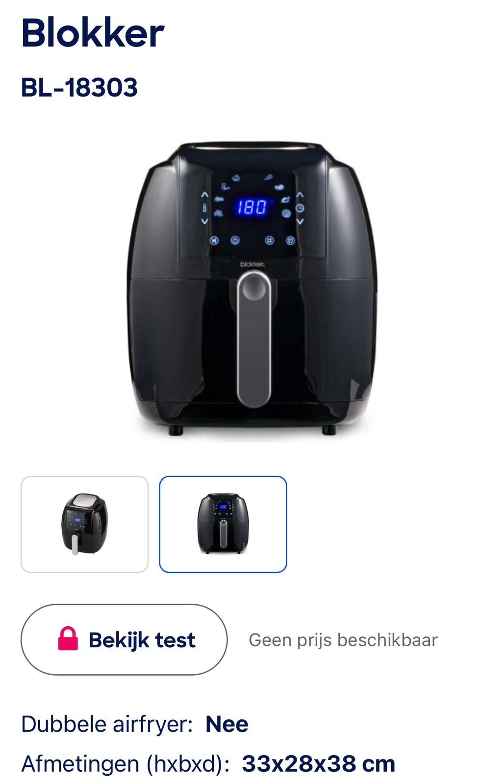Gebruikt: Blokker airfryer XL 4,5l, Witgoed en Apparatuur, Ophalen, Gebruikt, Airfryer XL