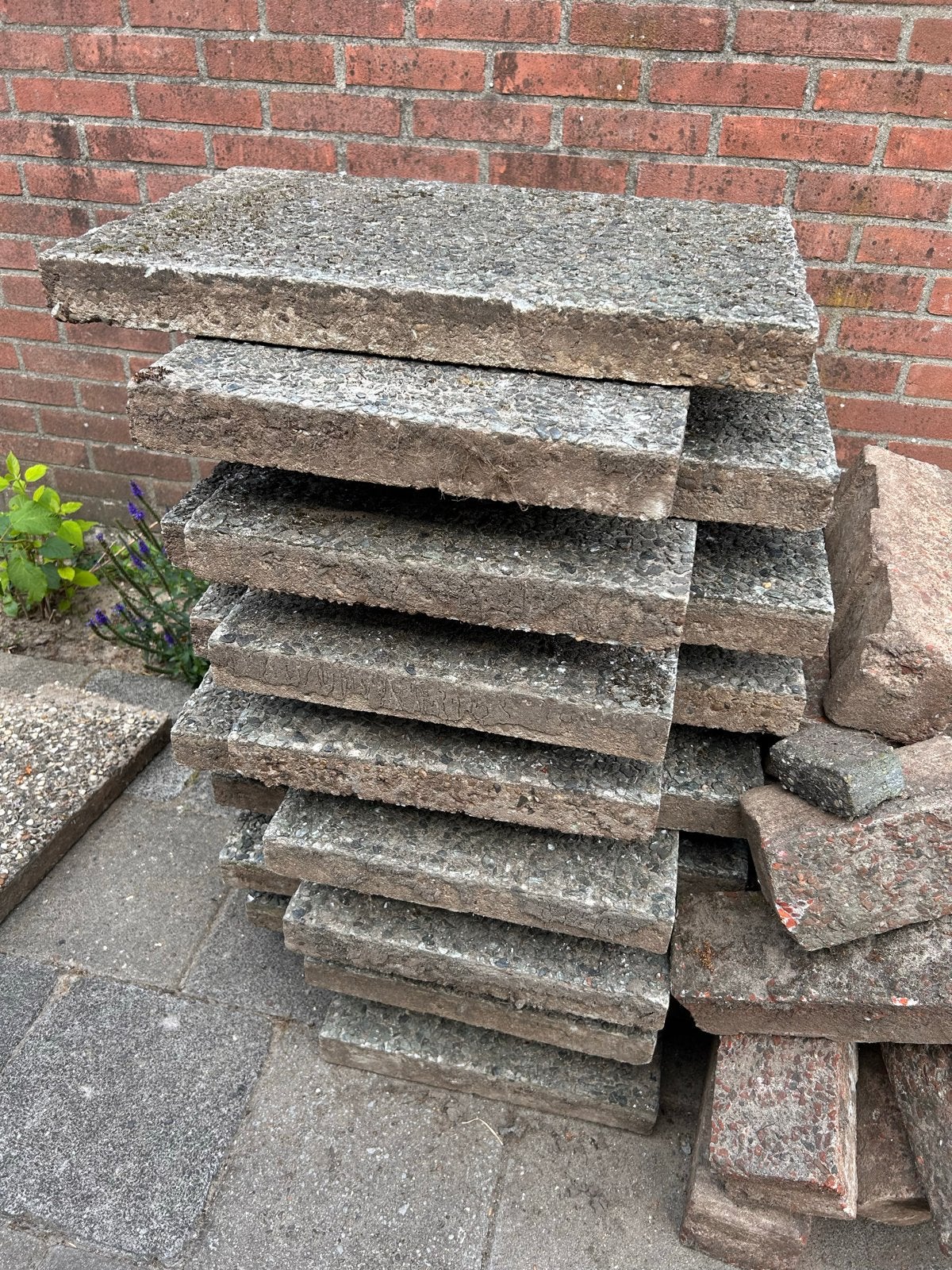 Gebruikte terrastegels van beton.gratis afhalen 16 stuks, Tuin en Terras, Tegels en Klinkers, Ophalen, Gebruikt, 5 tot 10 m², Beton