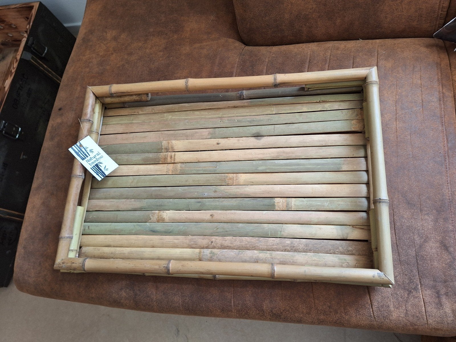 Nieuw bamboe dienblad - serveerplank, Huis en Inrichting, Woonaccessoires | Dienbladen, Nieuw, Dienblad, Hout, Rechthoekig, Met opstaande rand
