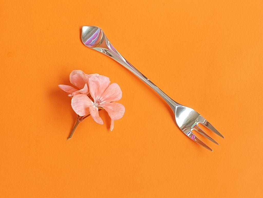 Bestek 'Lotus' Rosenthal Vorkje, 14 cm, verzilverd., Overige materialen, Overige merken, Overige typen, Ophalen of Verzenden