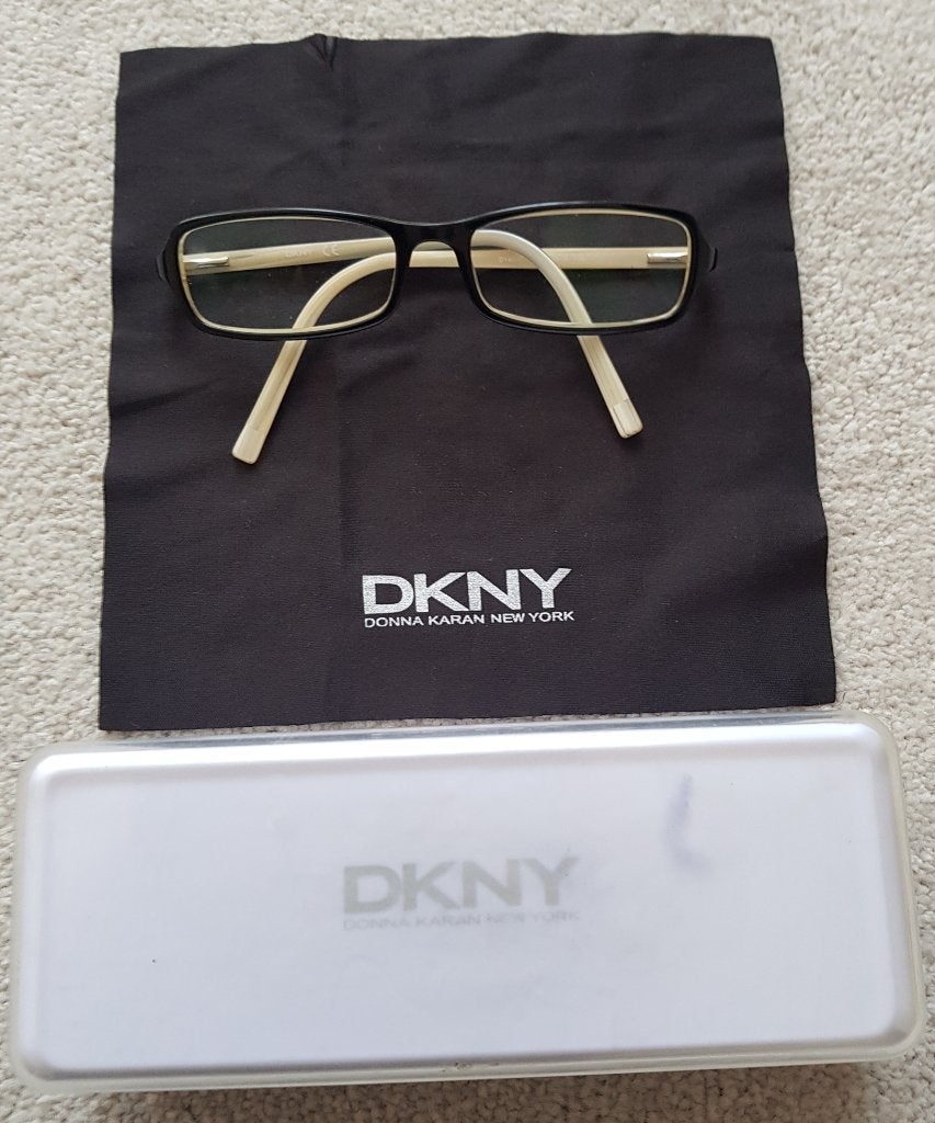 DKNY zwart creme brilmontuur dames merk bril brilmonturen, Overige merken, Verzenden, Zwart, Zo goed als nieuw