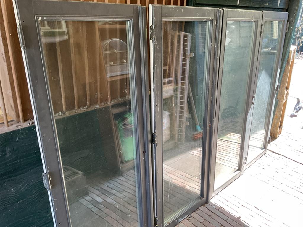 Stolp set ramen meranti hardhout, Doe-het-zelf en Verbouw, Glas en Ramen, Ophalen, Minder dan 80 cm, Gevelraam of Ruit