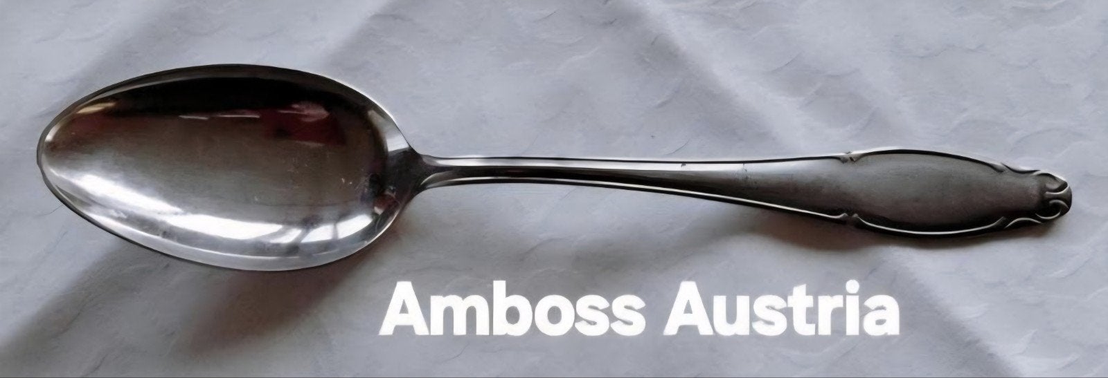 Amboss Austria Oostenrijk grote bewerkte diner lepel, Ophalen of Verzenden