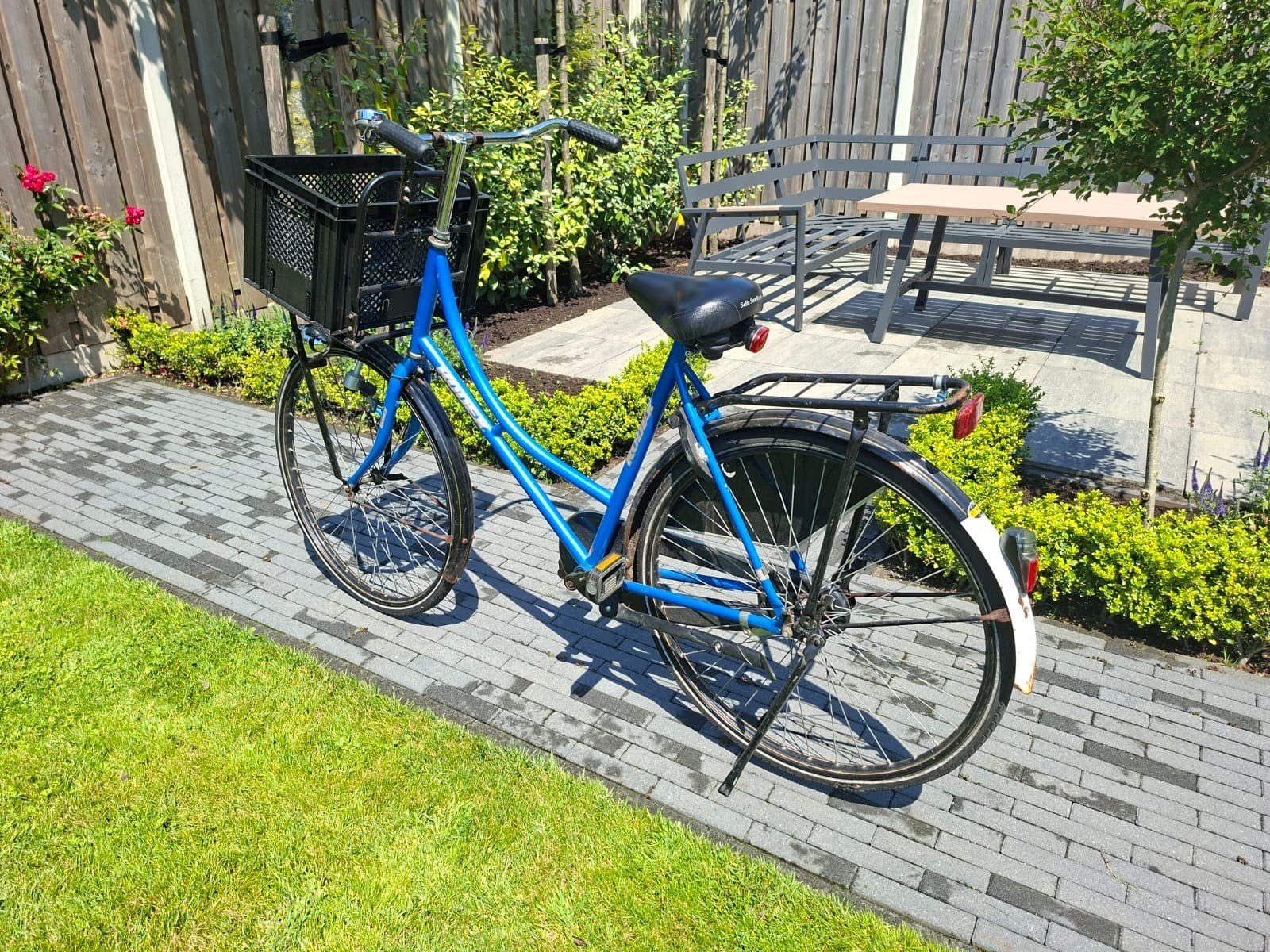 @@Leuke stationsfiets met dubbele standaard en mand@@, Ophalen, Gebruikt, Overige merken