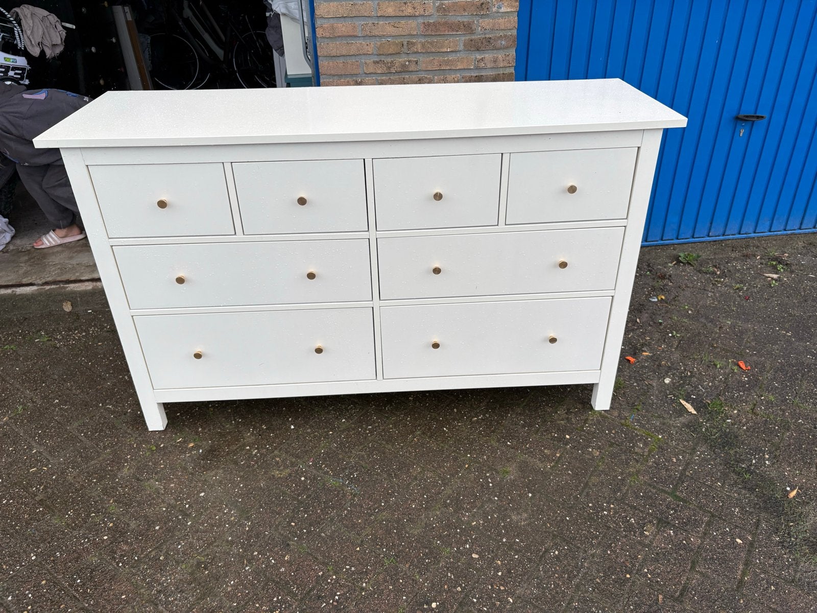 IKEA Hemnes ladekast met gouden knoppen, Ophalen, 100 tot 150 cm, Zo goed als nieuw, 25 tot 50 cm