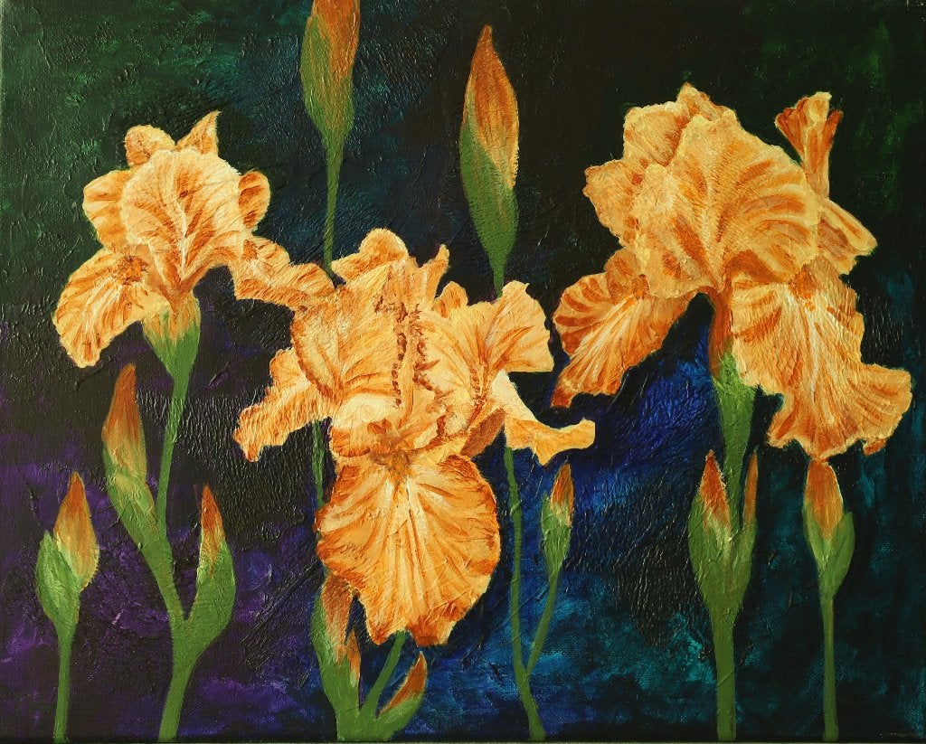 3 Schilderijen, Ophalen, Acrylverf, Gelakt/vernis, Overige materialen