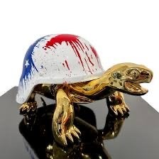 Unieke Apple Art Peace Turtle sculptuur, Ophalen, Overige onderwerpen, Minder dan 20 cm, Handgemaakt