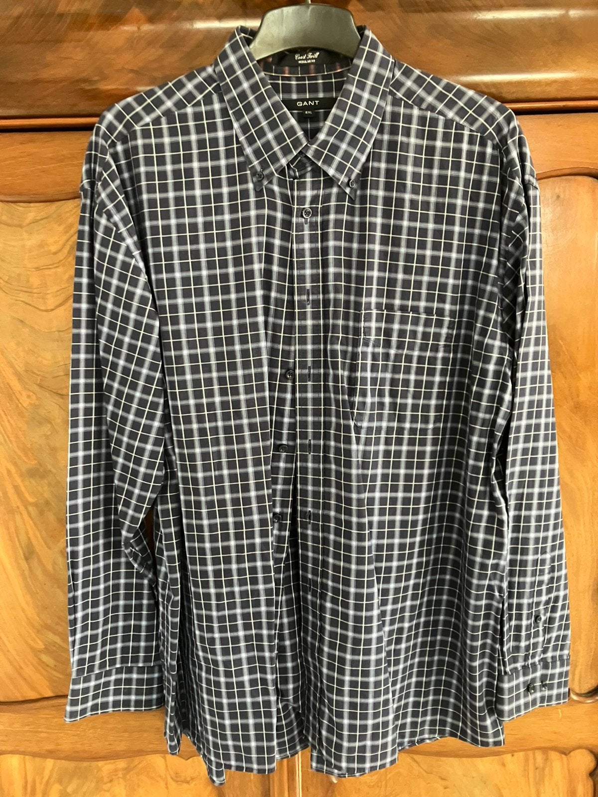 Overhemd Gant 2XL, van oksel tot oksel circa 67 cm, Ophalen, Gedragen, Blauw, Overige halswijdtes