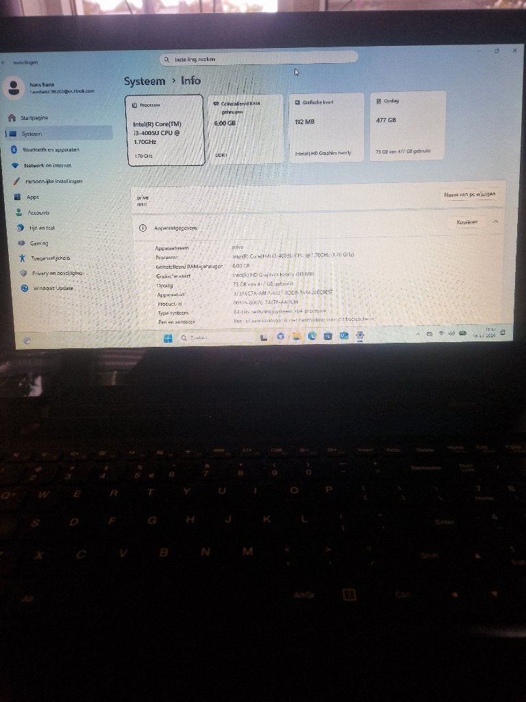 lenovo laptop, Gebruikt, 2 tot 3 Ghz, 8 GB, SSD