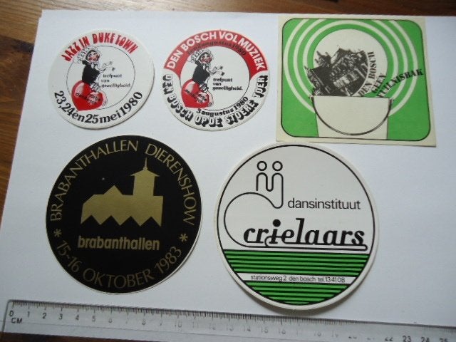 sticker oud Den Bosch Crielaars Jazz brabanthallen brabant, Ophalen of Verzenden, Zo goed als nieuw, Bedrijf of Vereniging