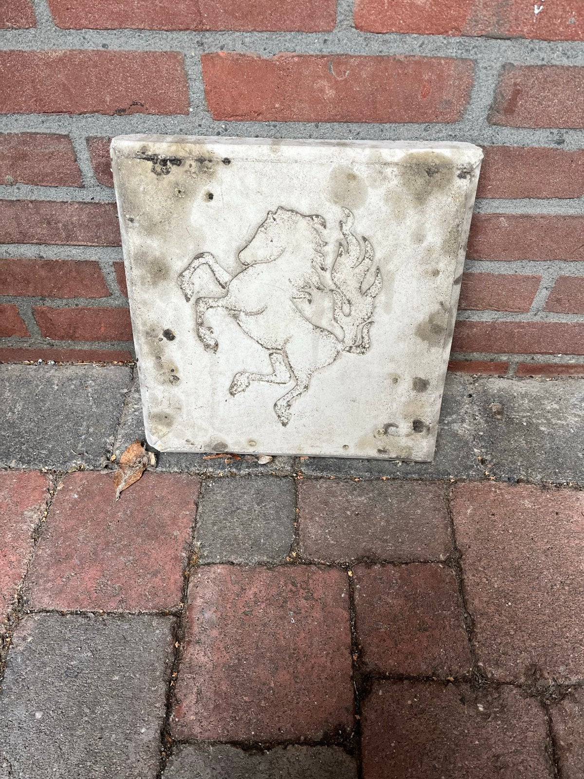 Tegel met Twentese ros teken, Ophalen, Beton, Terrastegels