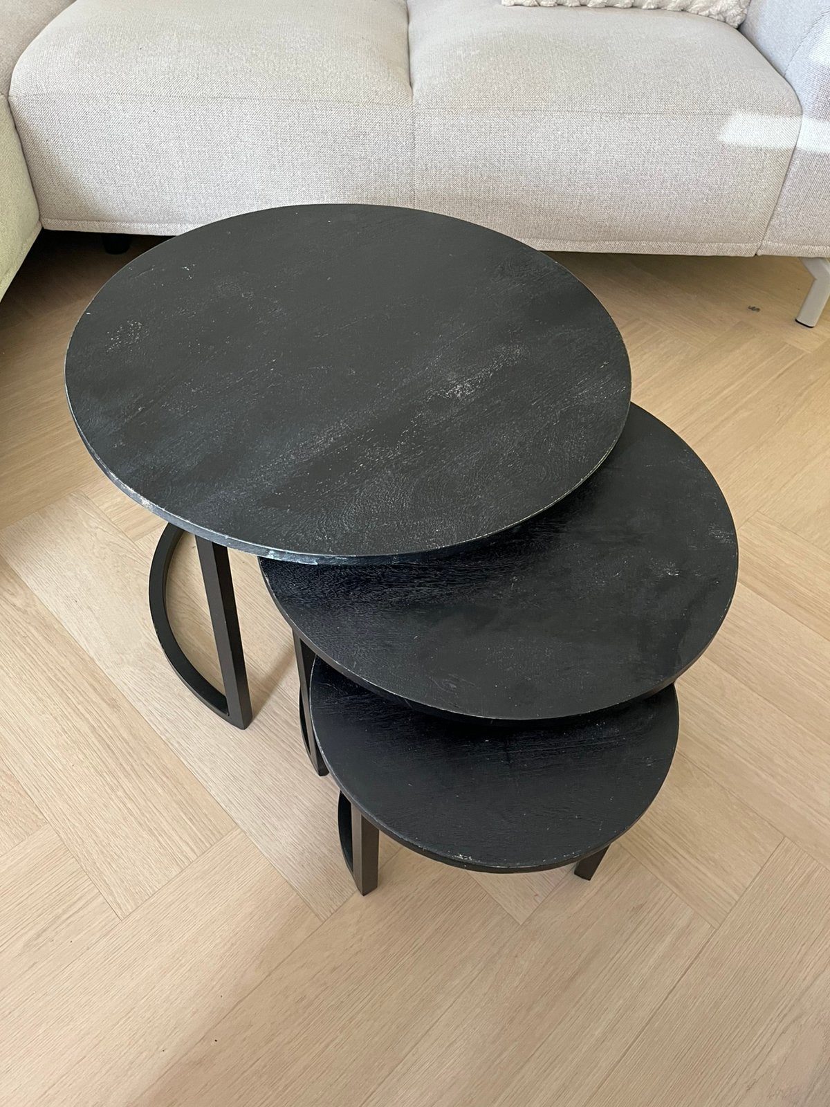 Set salontafels, Minder dan 55 cm, Rond, Zo goed als nieuw, Ophalen
