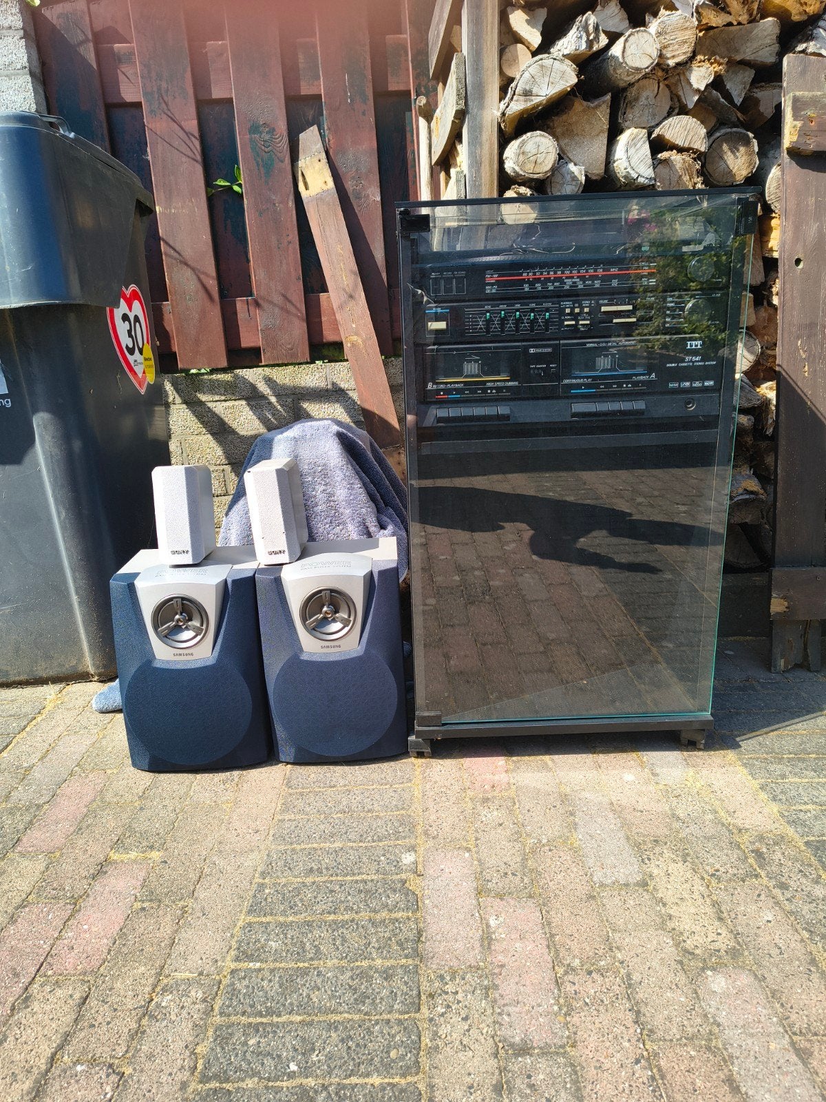 Vintage ITT Hifi Set met Platenspeler, Cassettedeck en Radio, Gebruikt, Losse componenten, Ophalen, Tuner of Radio