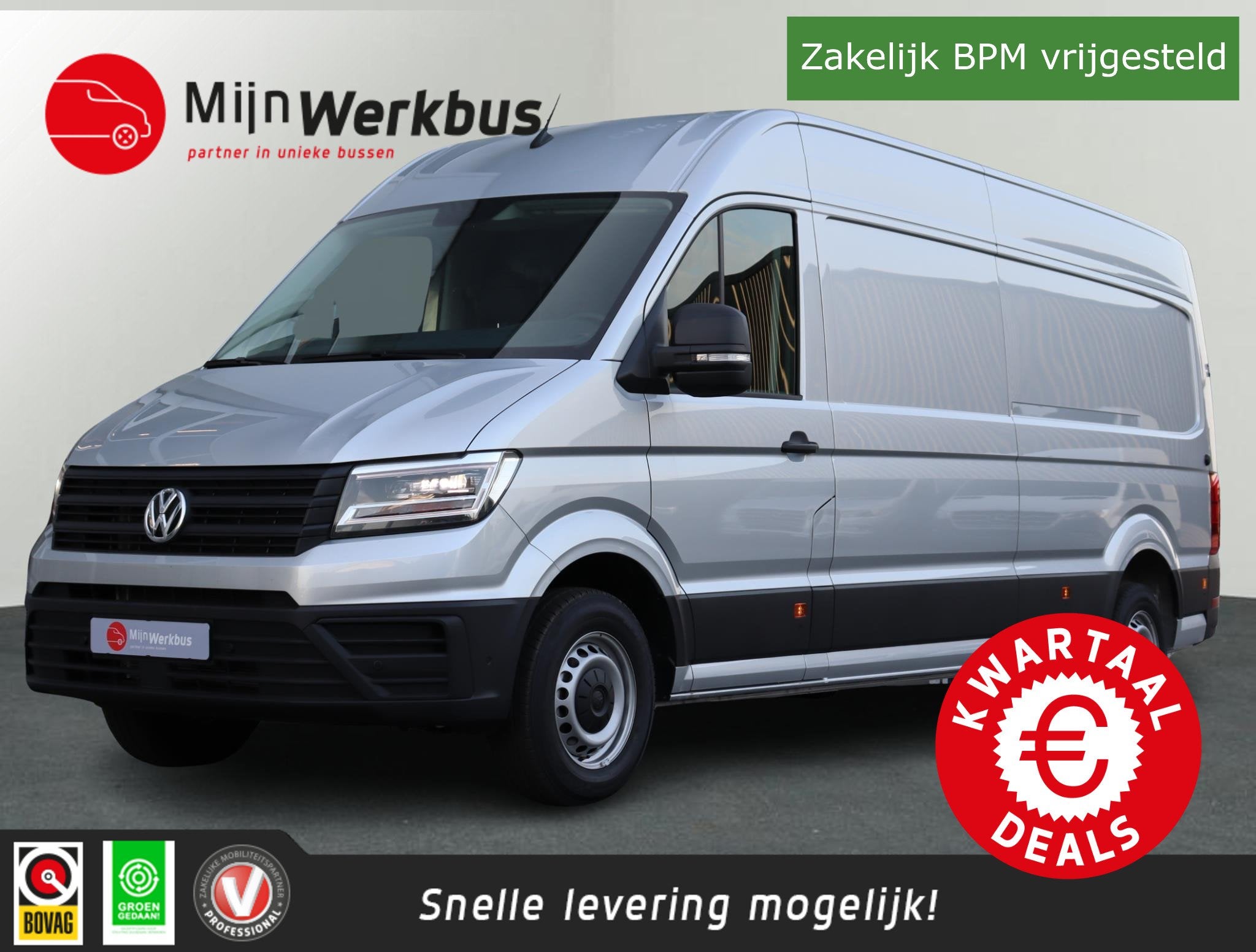 Volkswagen Crafter 35 2.0 TDI L4H3 Comfortline Automaat 140p, Dealer onderhouden, Stof, Gebruikt, 4 cilinders