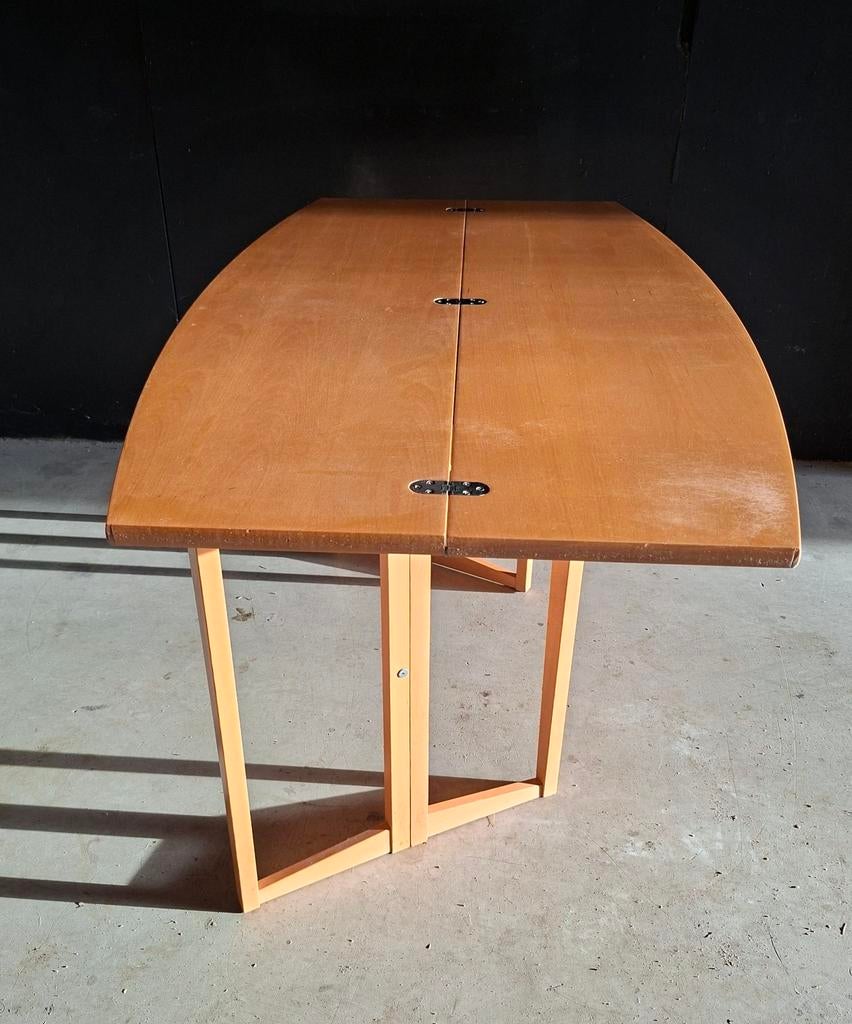 Handige houten klaptafel - Ideaal voor kleine ruimtes, Ophalen, Gebruikt, 100 tot 150 cm, Modern, Functioneel