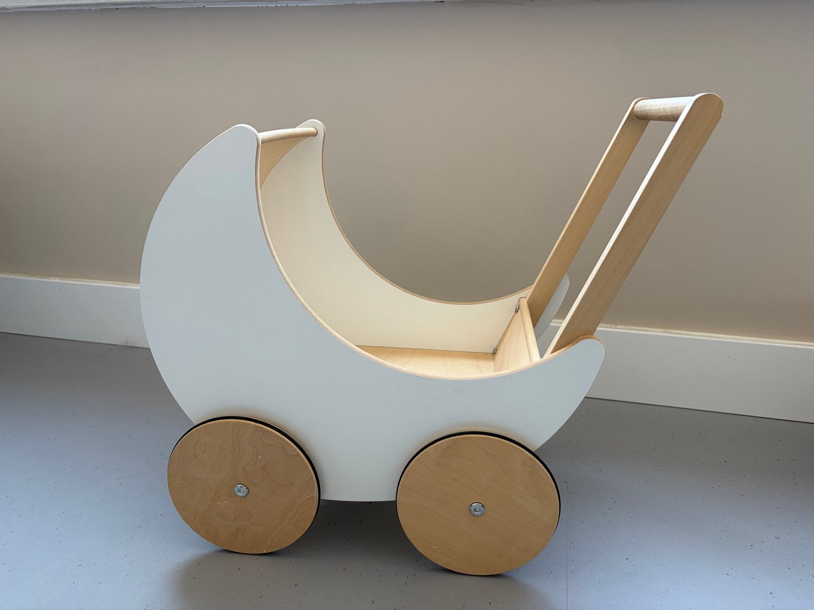 Ooh Noo Poppenwagen Houten Speelgoed, Ophalen, Gebruikt, Duw- of Trekspeelgoed