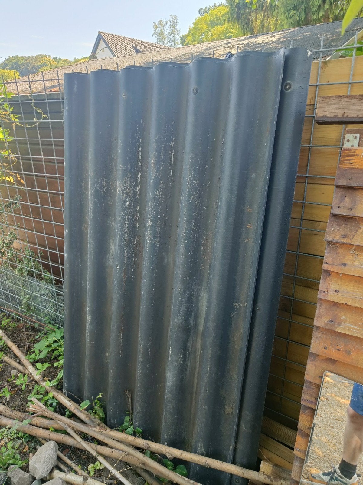 3x Eternit vezelcement golfplaat asbestvrij (182 x 109 cm) –, Doe-het-zelf en Verbouw, Kunststof, Zwart, Ophalen of Verzenden