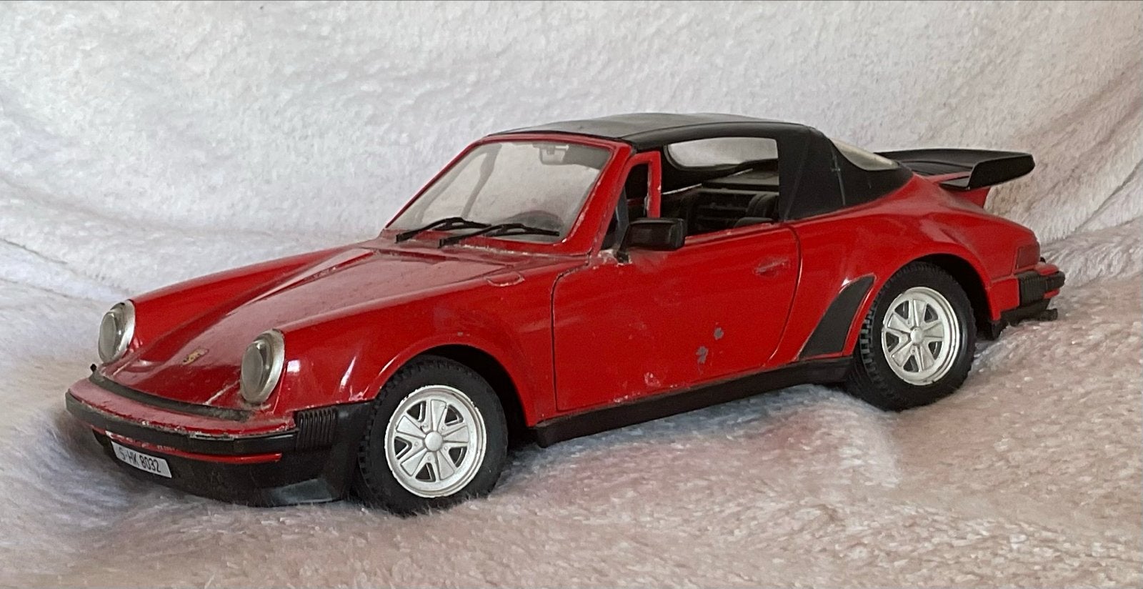 Vintage Porsche 911 Targa Speelgoedauto Rood, Ophalen, Gebruikt, Overige typen