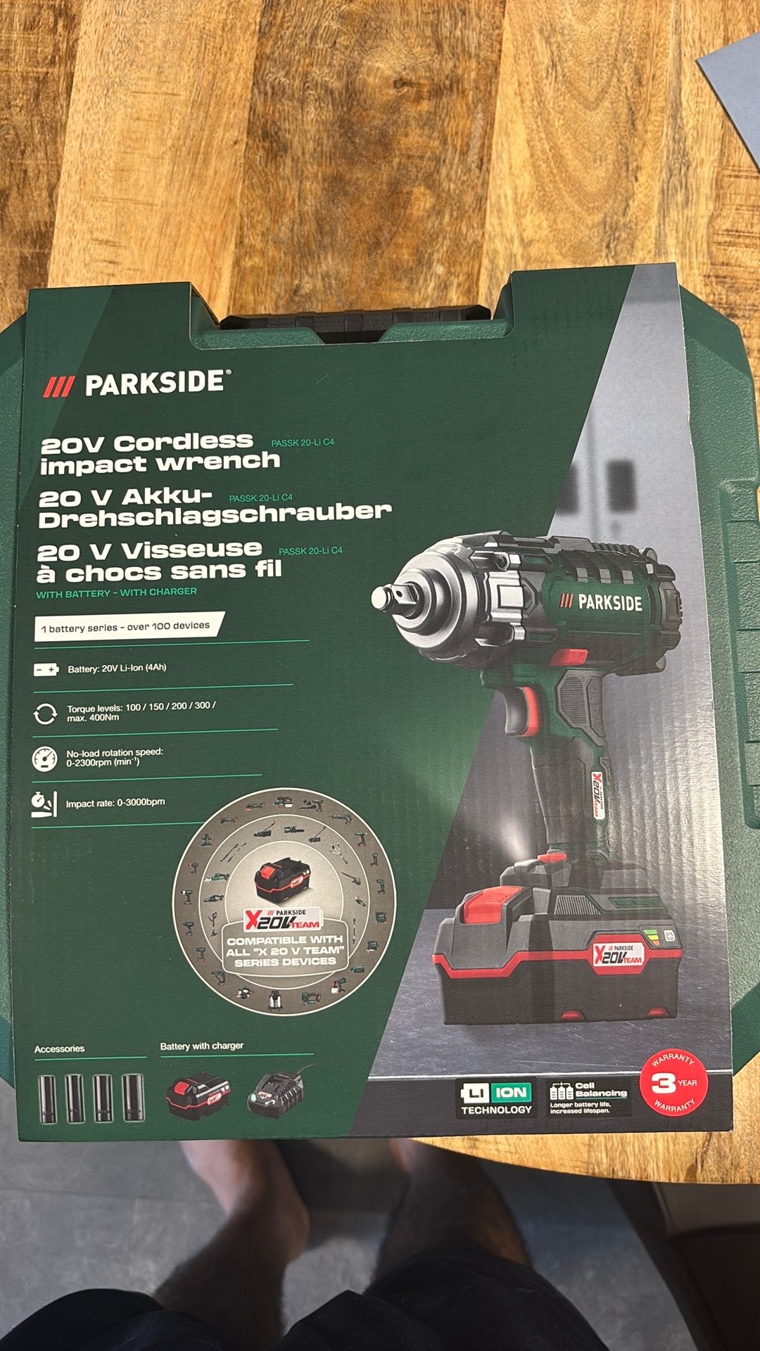 Parkside 20 volt impact wrench, Nieuw, Ophalen of Verzenden, Minder dan 400 watt, Klopboormechanisme