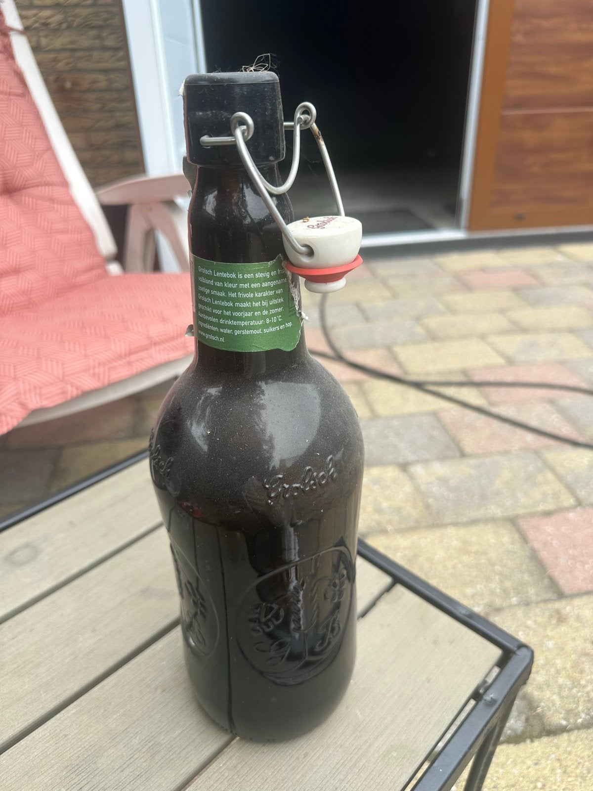 Grote Grolsch beugelfles (leeg), Verzamelen, Ophalen of Verzenden, Gebruikt