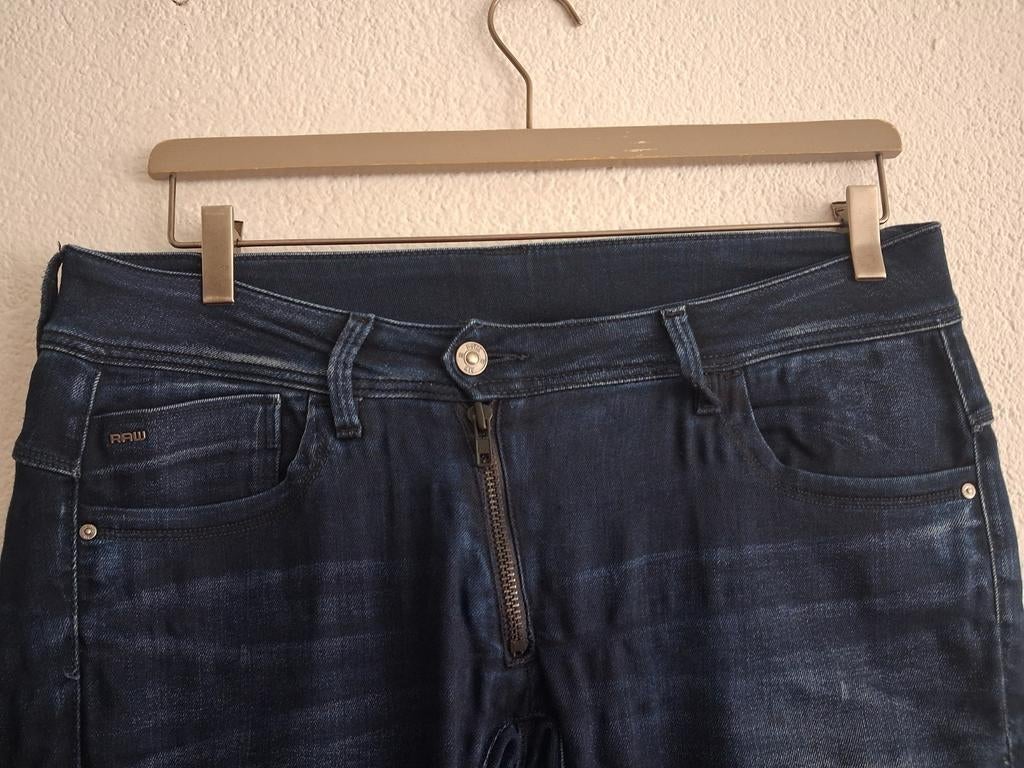 G-Star RAW Dames Jeans - Donkerblauw - W33 L30, Blauw, Ophalen of Verzenden, Zo goed als nieuw, W33 - W36 (confectie 42/44)