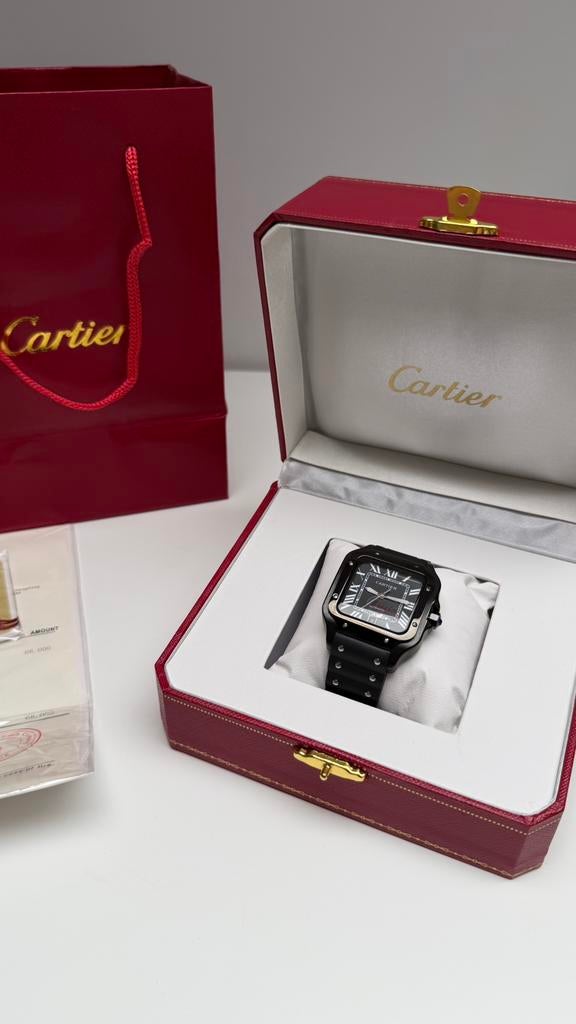 Cartier Santos de Cartier Horloge Black 40MM, Ophalen of Verzenden, Nieuw