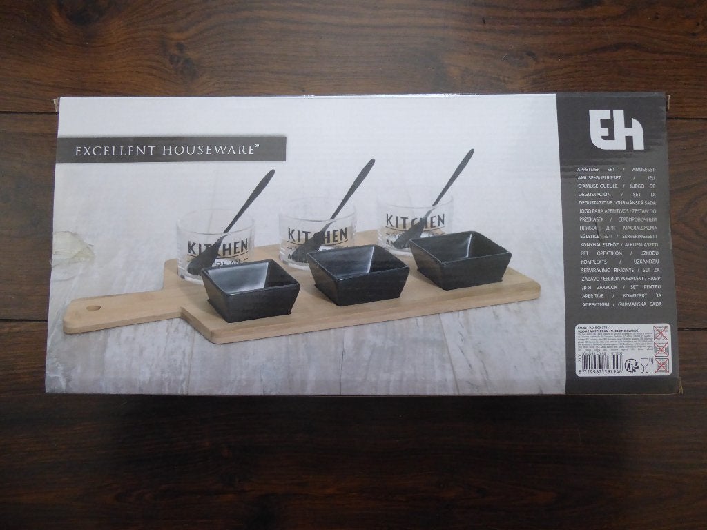 amuse set, Glas, Snij-/serveerplank, Nieuw, Ophalen of Verzenden