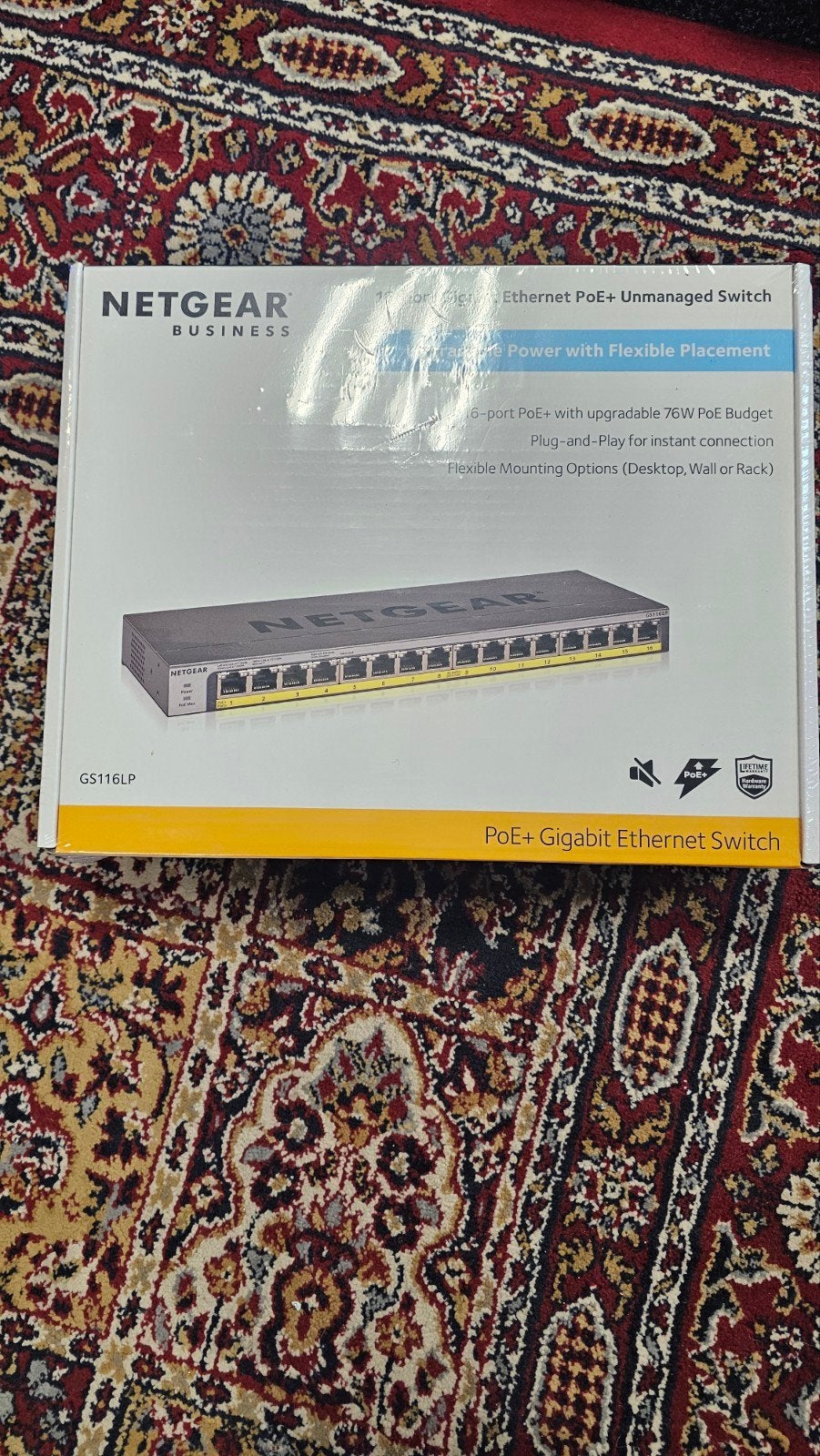 NETGEAR GS116LP PoE+ Switch 16-poorts - Nieuw & Geseald, Computers en Software, Ophalen of Verzenden, Nieuw