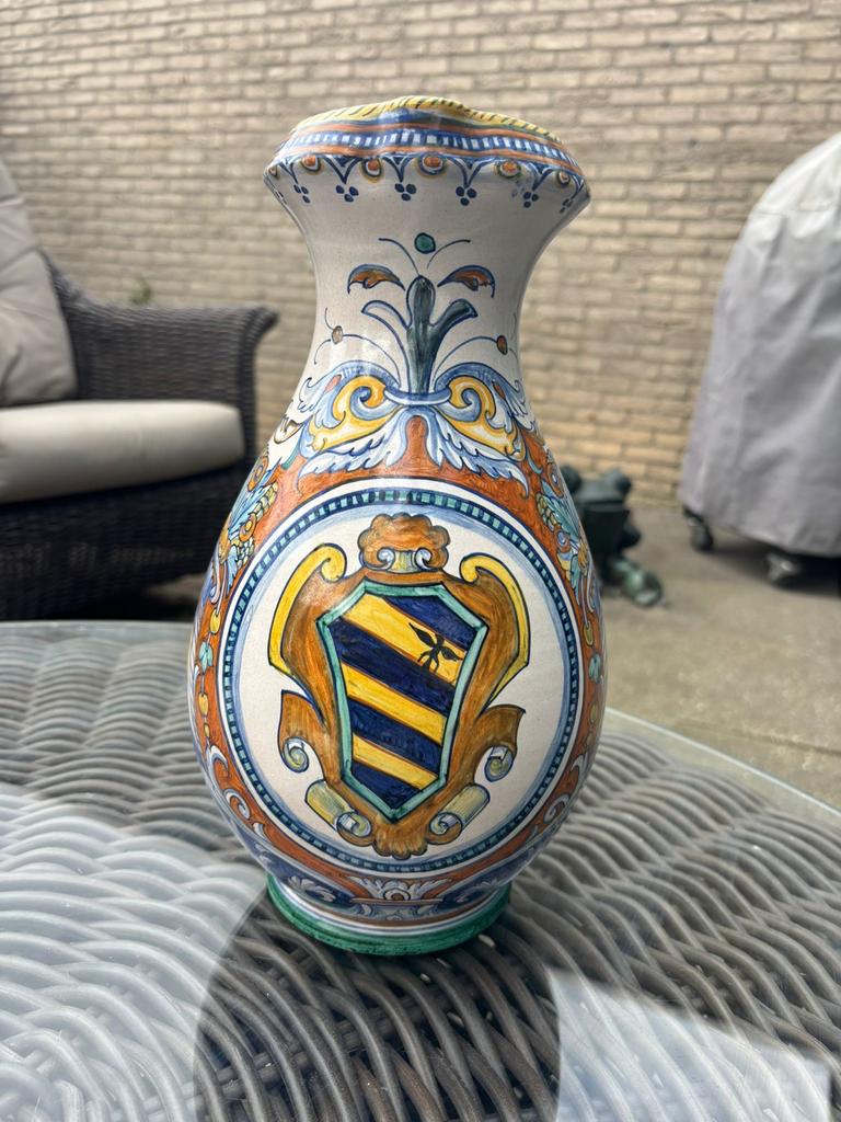 Antieke Italiaanse Majolica Vaas/Kruik - Handgeschilderd, Ophalen
