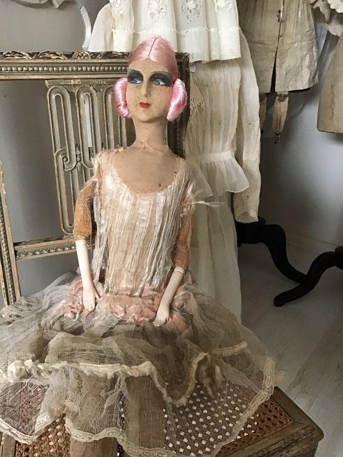 Antieke Sofadoll/shabby/extra grote Sofadoll, Ophalen of Verzenden, Gebruikt, Pop