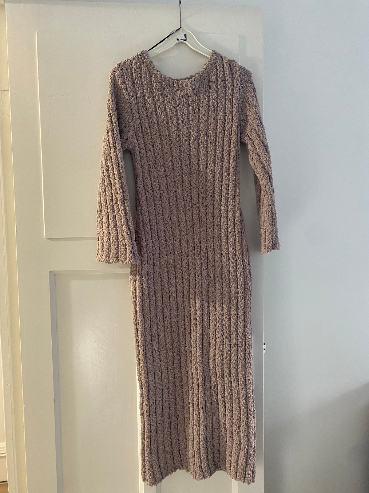H&M Divided Gebreide Maxi Jurk - Maat L, Beige, Maat 42/44 (L), Ophalen of Verzenden, Zo goed als nieuw