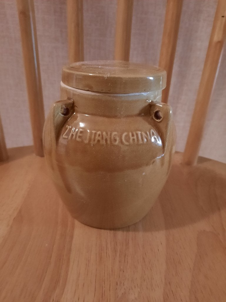 aardewerk potje, Ophalen of Verzenden, Zo goed als nieuw, Voorraadpot, Steen/keramiek
