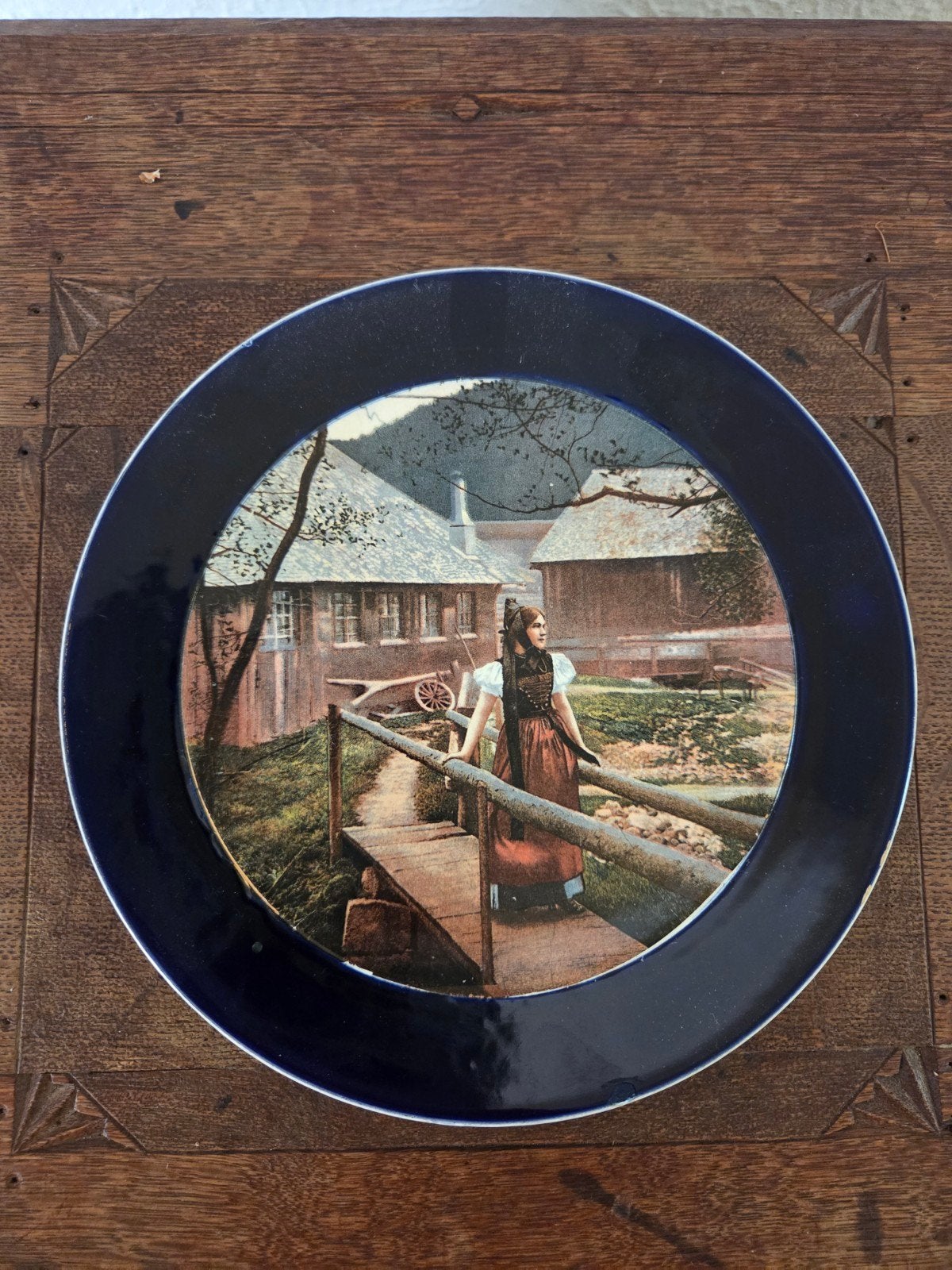Antiek wandbord Schwarzwälderin Photoglob Zürich ca. 1900, Antiek en Kunst, Ophalen of Verzenden