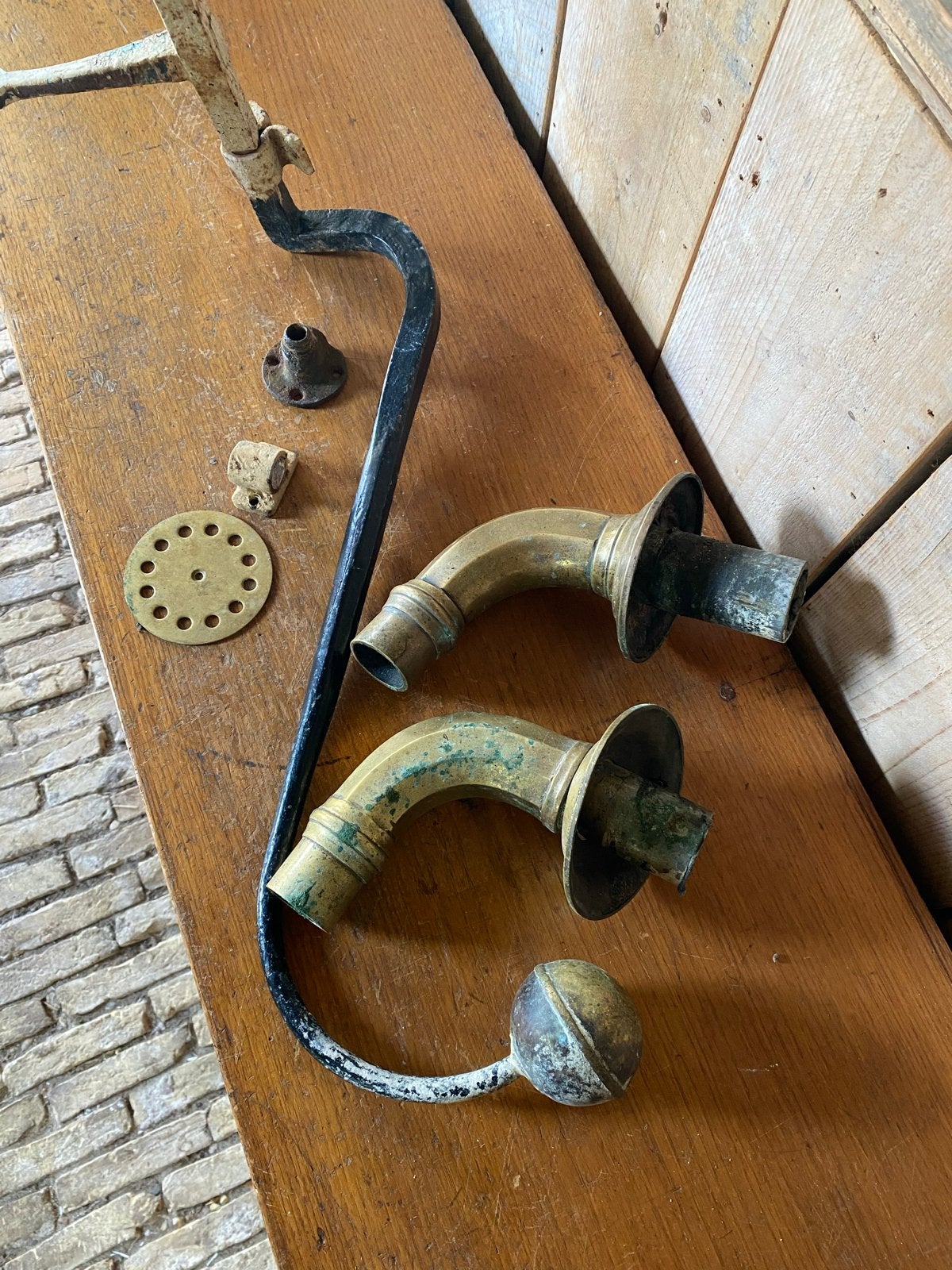 Antieke Messing en Koperen Onderdelen oude keuken., Ophalen of Verzenden, Koper