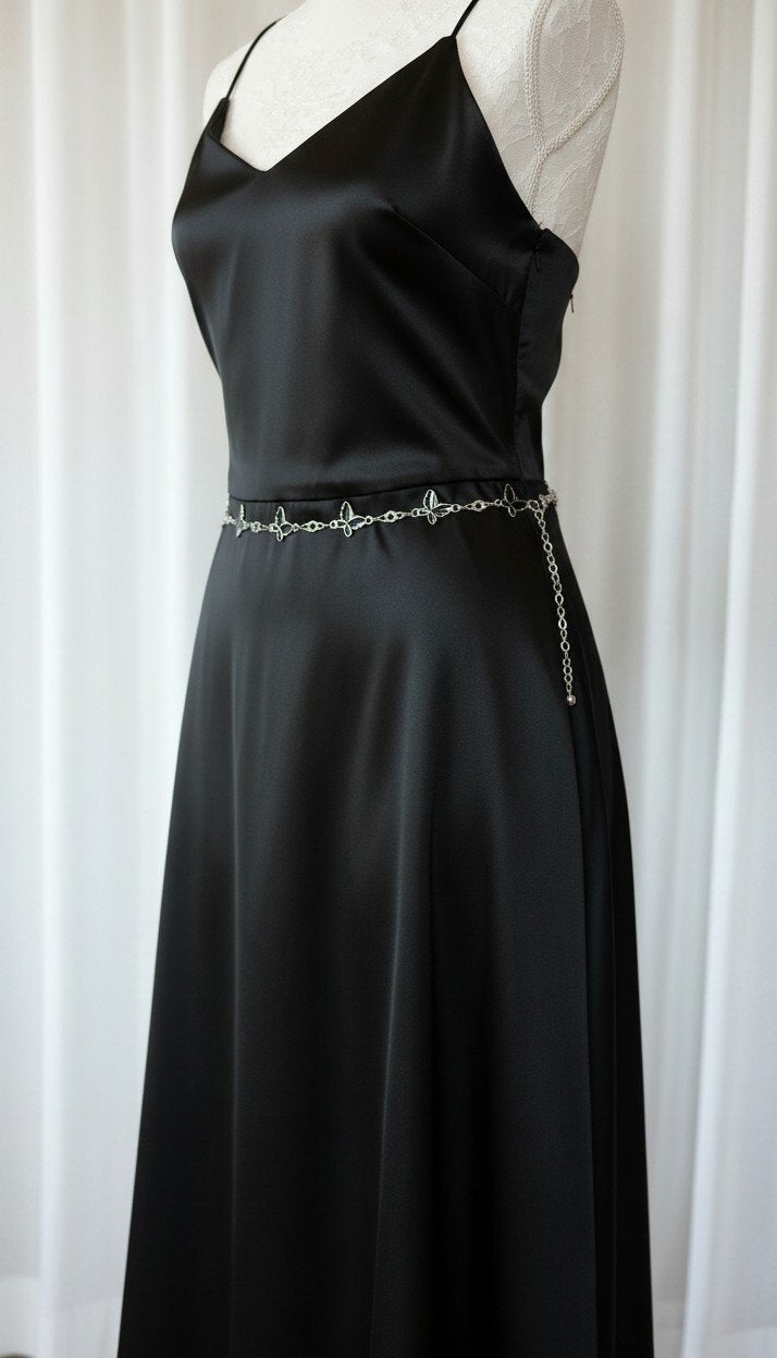 Elegante vlinder riem met strass zwart zilver dames taille, Ophalen of Verzenden, Nieuw, Zwart, Tailleriem