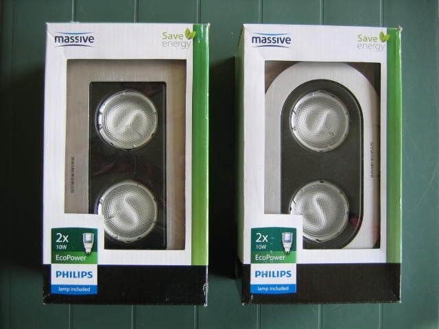 Massive inbouwspots. Philips ecopower. Ovaal en rechthoekig., Ophalen of Verzenden, Nieuw, Plafondspot of Wandspot