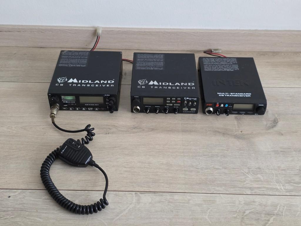 CB Radio Set – 3x 27MHz CB Transceivers – Midland & Intek, Ophalen of Verzenden, Gebruikt, Zender en Ontvanger