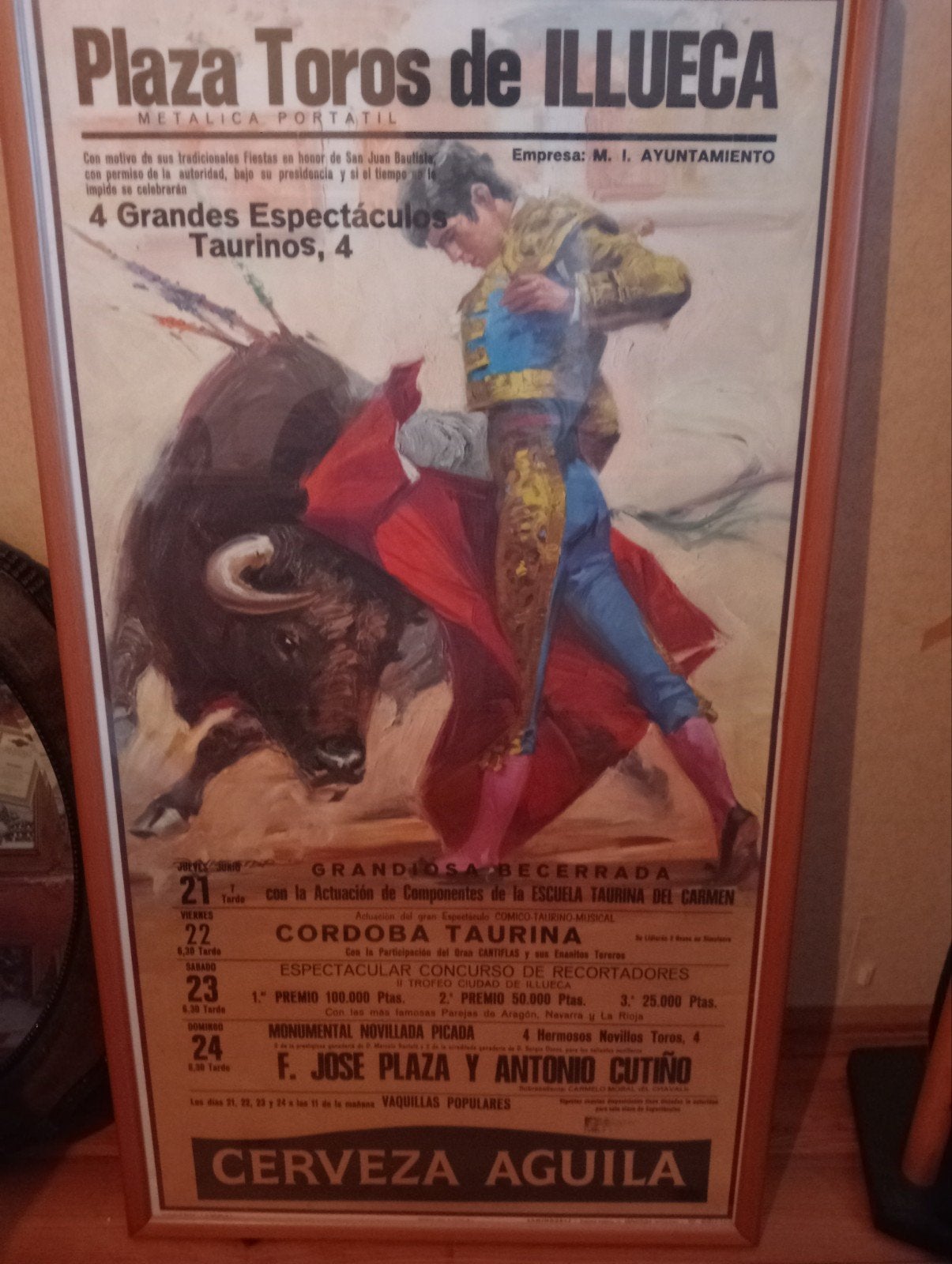 Vintage Spaanse Stierenvechter Posters - Set van 2, Ophalen, Met lijst, A1 t/m A3, Overige onderwerpen