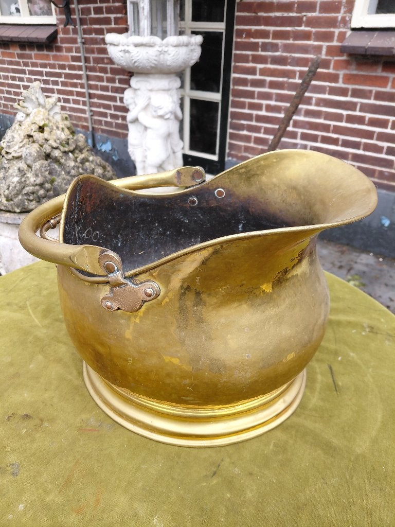 Antieke koperen helmkit met hengsel., Antiek en Kunst, Antiek | Koper en Brons, Verzenden, Koper