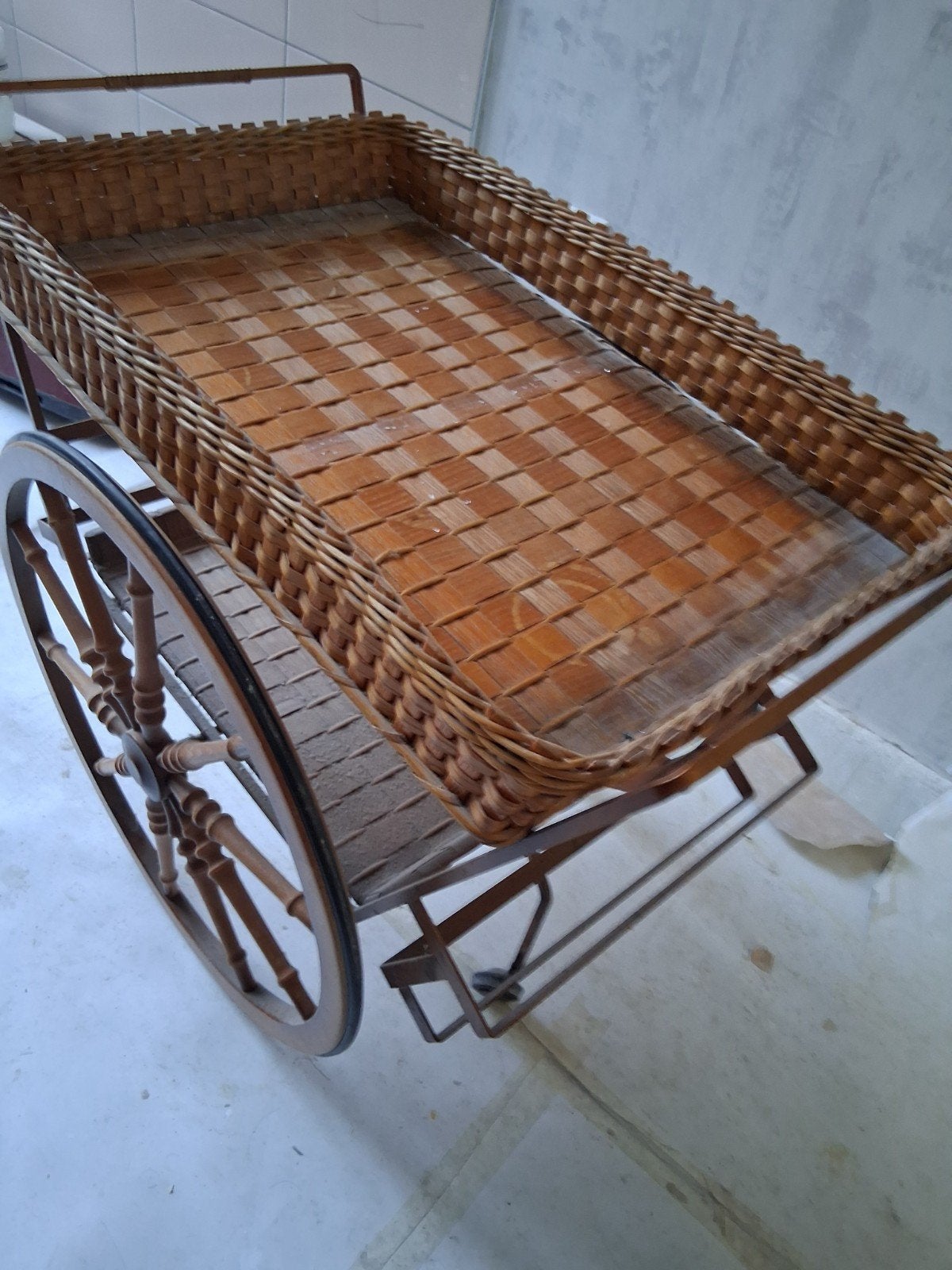 brocante houten kar, Huis en Inrichting, Ophalen of Verzenden, 25 tot 50 cm, 50 tot 100 cm, Minder dan 100 cm