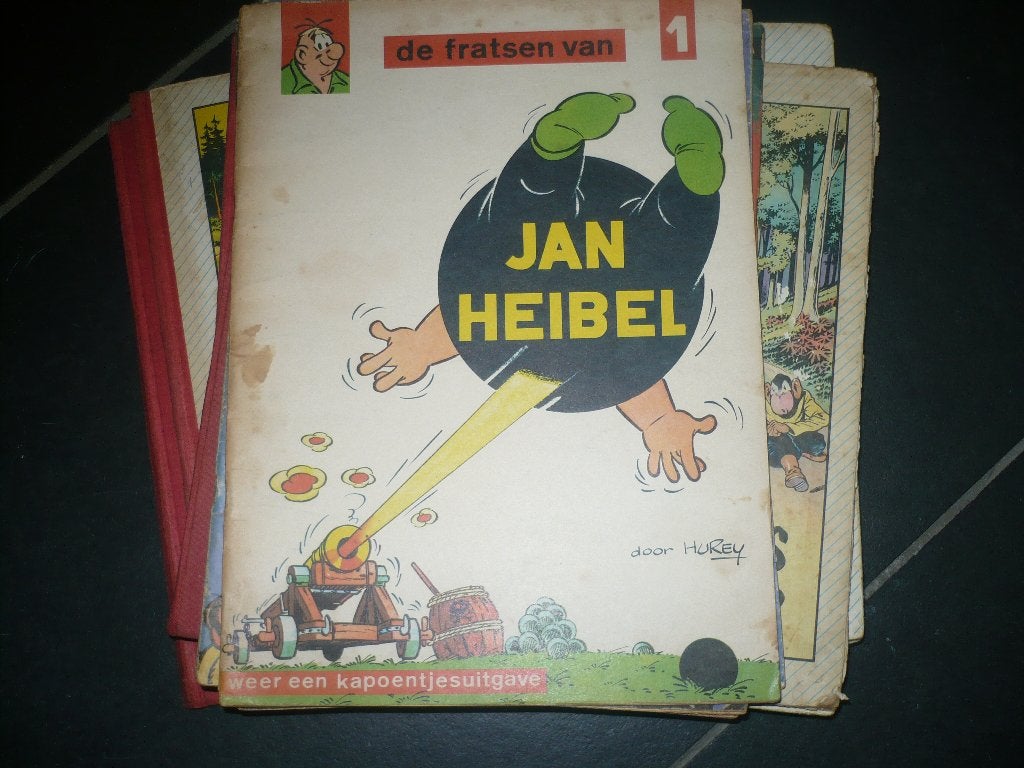 2 jan heibel en 2 ketje en co eerste druk van hurey, Gelezen, Hurey, Ophalen of Verzenden, Meerdere stripboeken