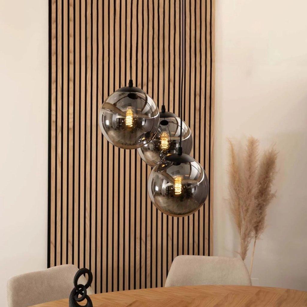 Hanglamp smoke glas – Trois Rois zwart, Huis en Inrichting, Lampen | Hanglampen, Ophalen of Verzenden, Glas, Minder dan 50 cm