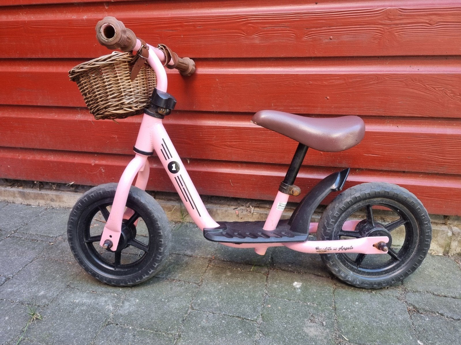 Bandits & Angels Starter Loopfiets Roze met Mandje, Ophalen, Gebruikt, Minder dan 16 inch, Bandits & Angels