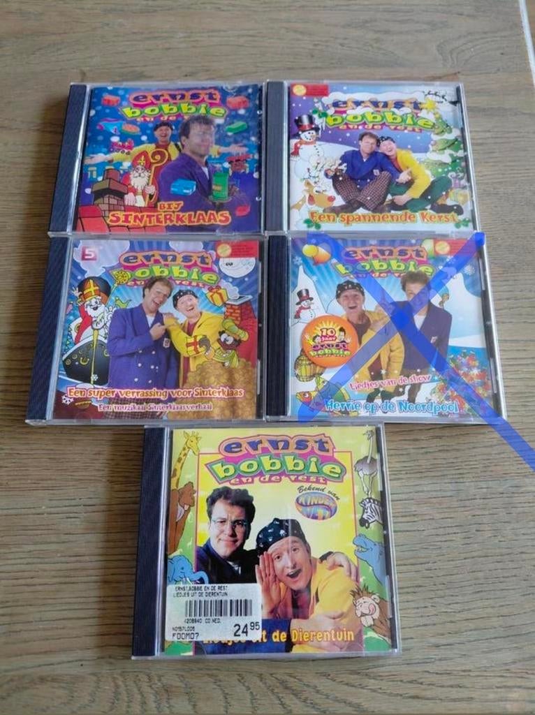 5 Ernst en Bobbiecd's. Kerst, Sinterklaas, Dierentuin., Cd's en Dvd's, Cd's | Kinderen en Jeugd, Ophalen of Verzenden, Gebruikt