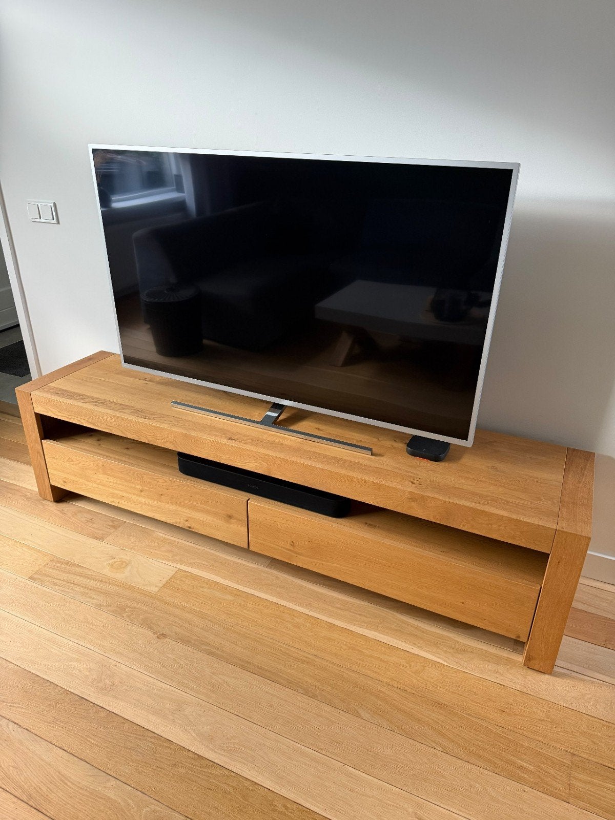 Eiken tv meubel van goossens., Ophalen, 150 tot 200 cm, Eikenhout, Zo goed als nieuw