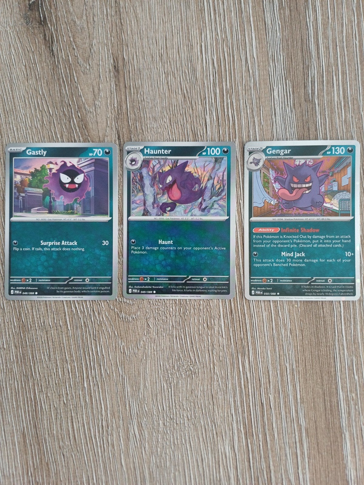 Pokémon Kaarten: Gastly, Haunter, Gengar set, Ophalen of Verzenden, Nieuw, Meerdere kaarten