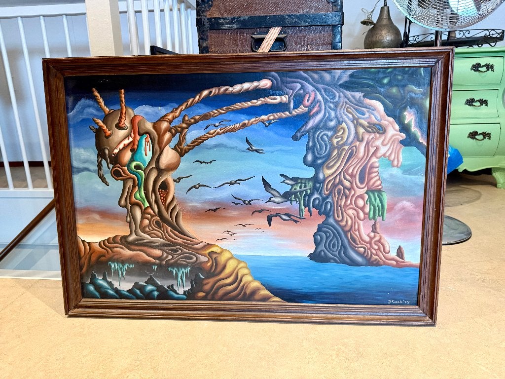 Joop Cock schilderij 1978, Huis en Inrichting, Ophalen, Gebruikt, Schilderij, 75 tot 100 cm
