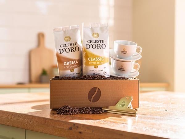 Koffievoordeel Celeste d’Oro cadeaupakket €53 kortingscode, Drie personen of meer, Kortingsbon