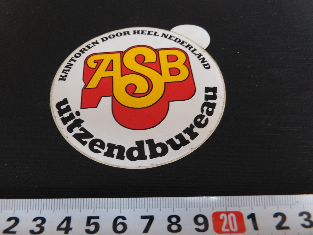 sticker ASB uitzendbureau, Verzamelen, Ophalen, Zo goed als nieuw